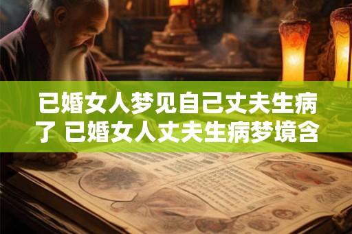 已婚女人梦见自己丈夫生病了 已婚女人丈夫生病梦境含义何 已婚女人梦见自己丈夫生病了 已婚女人丈夫生病梦境含义何