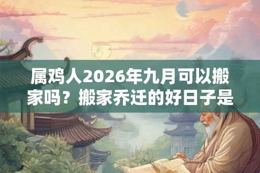 属鸡人2026年九月可以搬家吗?搬家乔迁的好日子是哪一天? 属鸡人2026年九月可以搬家吗?搬家乔迁的好日子是哪一天?