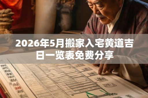 2026年5月搬家入宅黄道吉日一览表免费分享 2026年5月搬家入宅黄道吉日一览表免费分享