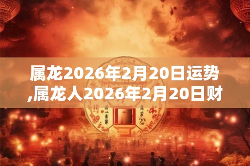 属龙2026年2月20日运势,属龙人2026年2月20日财运,生肖龙2026年2月20日运势