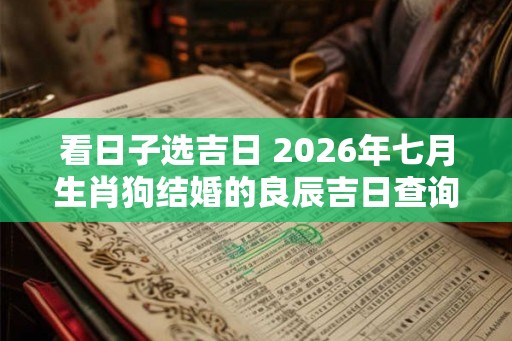 看日子选吉日 2026年七月生肖狗结婚的良辰吉日查询 看日子选吉日 2026年七月生肖狗结婚的良辰吉日查询