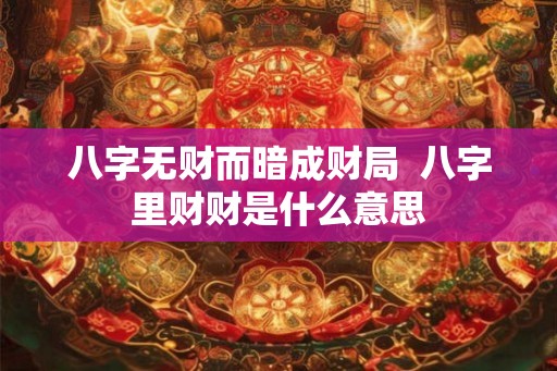 八字无财而暗成财局  八字里财财是什么意思