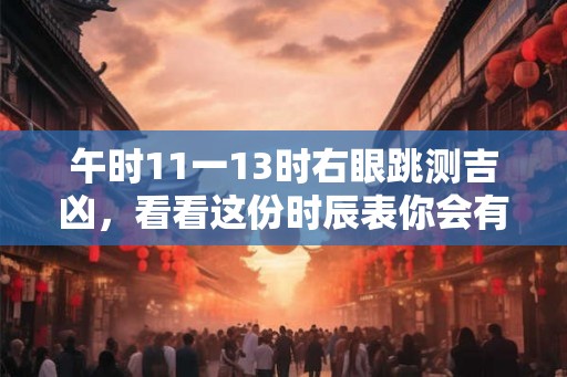 午时11一13时右眼跳测吉凶，看看这份时辰表你会有新发现！