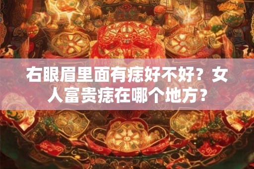 右眼眉里面有痣好不好？女人富贵痣在哪个地方？