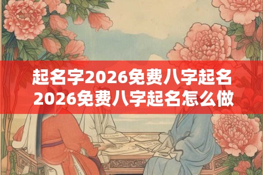 起名字2026免费八字起名 2026免费八字起名怎么做