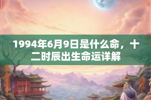 1994年6月9日是什么命，十二时辰出生命运详解