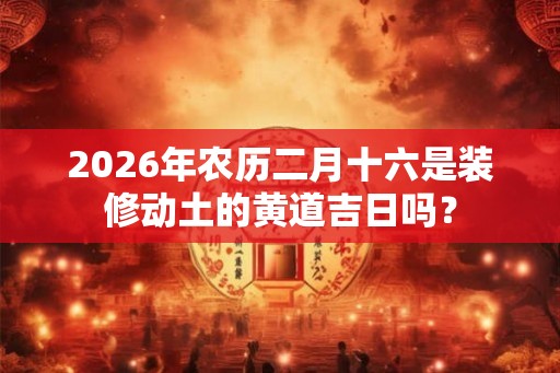 2026年农历二月十六是装修动土的黄道吉日吗？