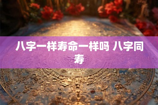 八字一样寿命一样吗 八字同寿