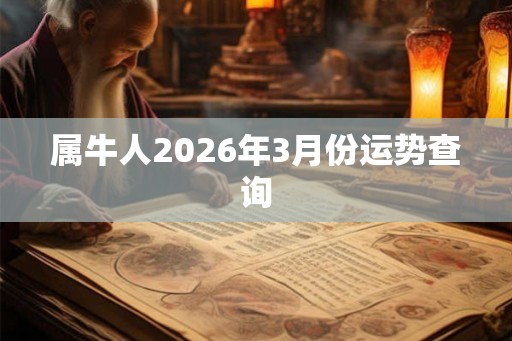 属牛人2026年3月份运势查询