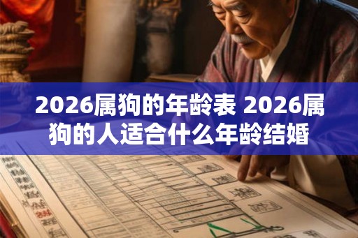 2026属狗的年龄表 2026属狗的人适合什么年龄结婚