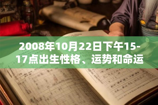 2008年10月22日下午15-17点出生性格、运势和命运 2008年10月22日下午15-17点出生性格、运势和命运