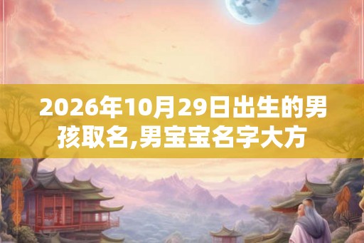 2026年10月29日出生的男孩取名,男宝宝名字大方