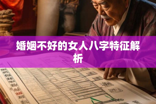 婚姻不好的女人八字特征解析