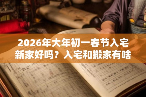 2026年大年初一春节入宅新家好吗？入宅和搬家有啥区别？