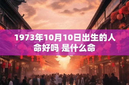 1973年10月10日出生的人命好吗 是什么命