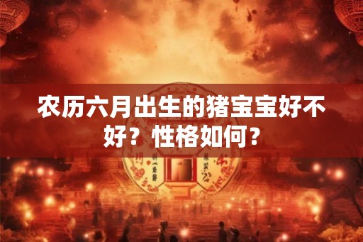农历六月出生的猪宝宝好不好?性格如何? 农历六月出生的猪宝宝好不好?性格如何?