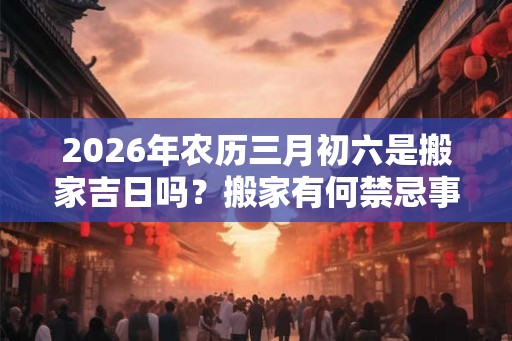 2026年农历三月初六是搬家吉日吗？搬家有何禁忌事项？