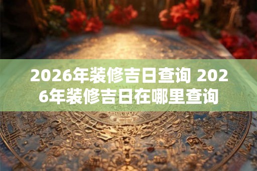 2026年装修吉日查询 2026年装修吉日在哪里查询 2026年装修吉日查询 2026年装修吉日在哪里查询