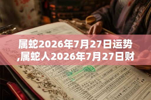 属蛇2026年7月27日运势,属蛇人2026年7月27日财运,生肖蛇2026年7月27日运势
