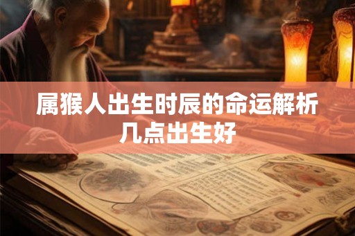 属猴人出生时辰的命运解析几点出生好