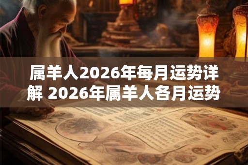 属羊人2026年每月运势详解 2026年属羊人各月运势如何