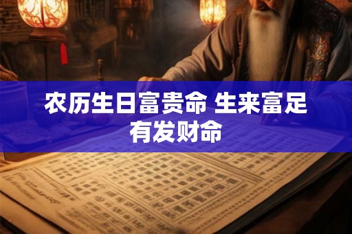 农历生日富贵命 生来富足有发财命