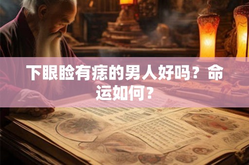 下眼睑有痣的男人好吗？命运如何？