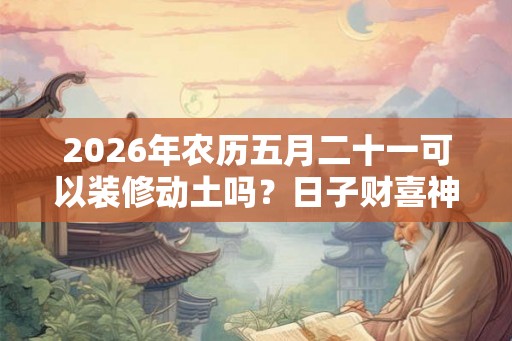 2026年农历五月二十一可以装修动土吗？日子财喜神方位？