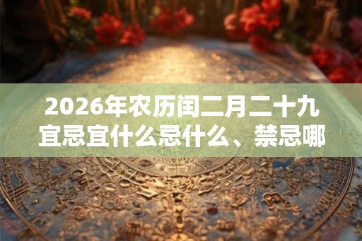 2026年农历闰二月二十九宜忌宜什么忌什么、禁忌哪些？