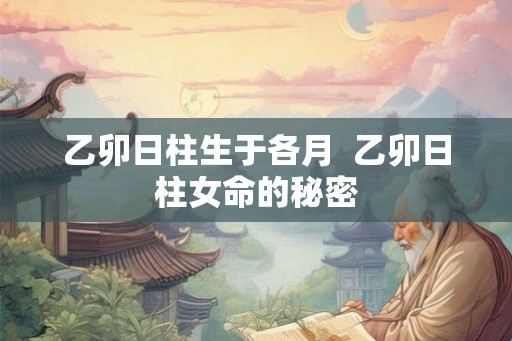 乙卯日柱生于各月  乙卯日柱女命的秘密