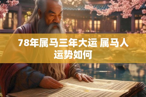 78年属马三年大运 属马人运势如何