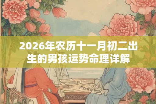 2026年农历十一月初二出生的男孩运势命理详解 2026年农历十一月初二出生的男孩运势命理详解