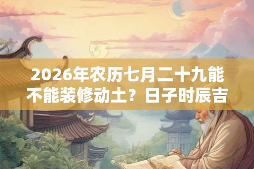 2026年农历七月二十九能不能装修动土？日子时辰吉凶如何？