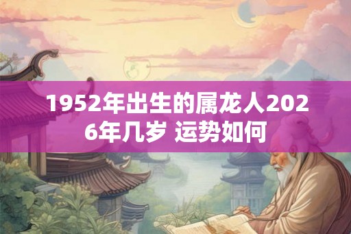 1952年出生的属龙人2026年几岁 运势如何