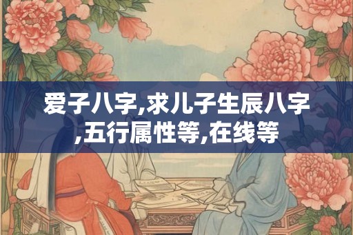 爱子八字,求儿子生辰八字,五行属性等,在线等