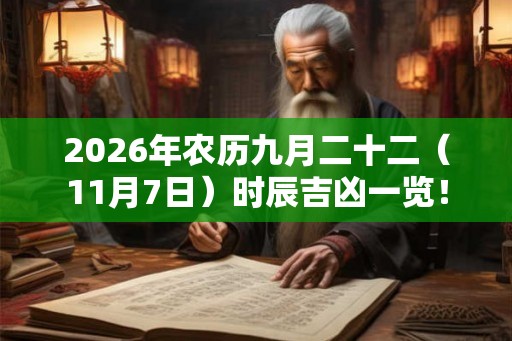 2026年农历九月二十二（11月7日）时辰吉凶一览！