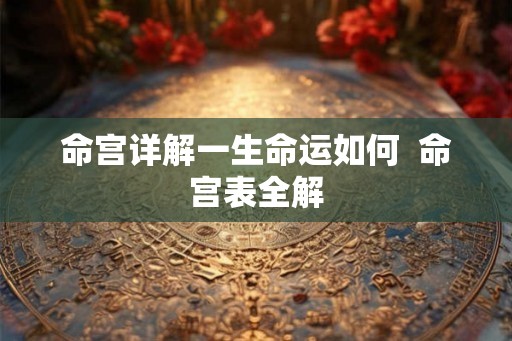 命宫详解一生命运如何  命宫表全解