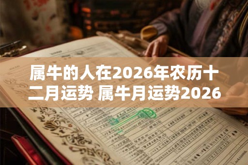 属牛的人在2026年农历十二月运势 属牛月运势2026年