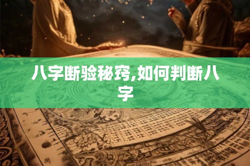 八字断验秘窍,如何判断八字