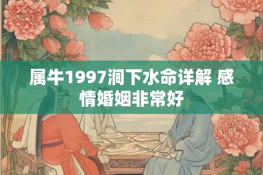 属牛1997涧下水命详解 感情婚姻非常好