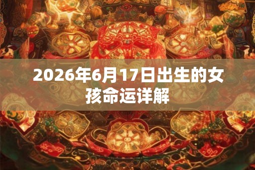 2026年6月17日出生的女孩命运详解