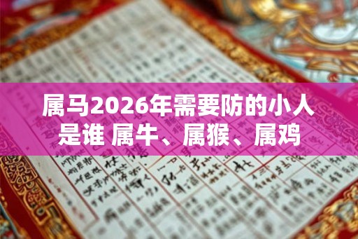 属马2026年需要防的小人是谁 属牛、属猴、属鸡 属马2026年需要防的小人是谁 属牛、属猴、属鸡