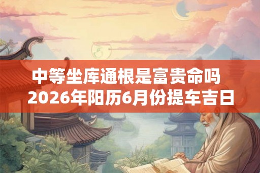 中等坐库通根是富贵命吗 2026年阳历6月份提车吉日 中等坐库通根是富贵命吗 2026年阳历6月份提车吉日