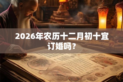 2026年农历十二月初十宜订婚吗？