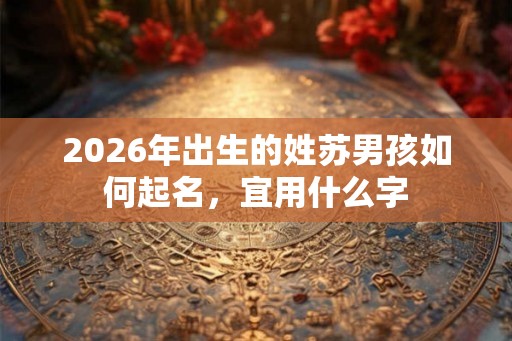 2026年出生的姓苏男孩如何起名，宜用什么字