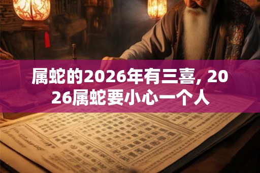 属蛇的2026年有三喜, 2026属蛇要小心一个人