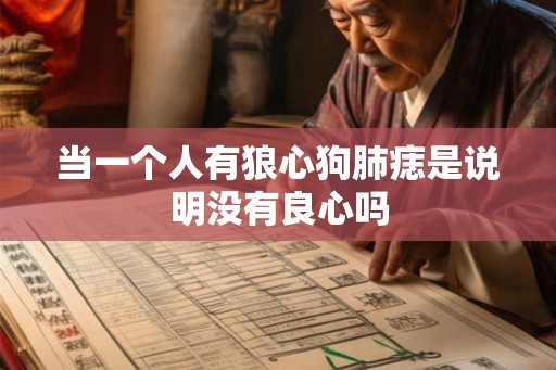 当一个人有狼心狗肺痣是说明没有良心吗
