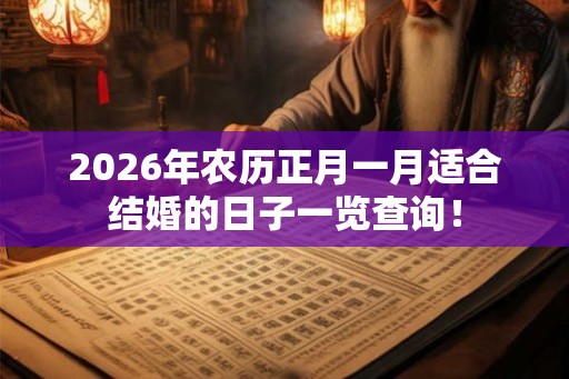 2026年农历正月一月适合结婚的日子一览查询！