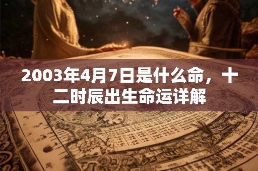 2003年4月7日是什么命,十二时辰出生命运详解 2003年4月7日是什么命,十二时辰出生命运详解