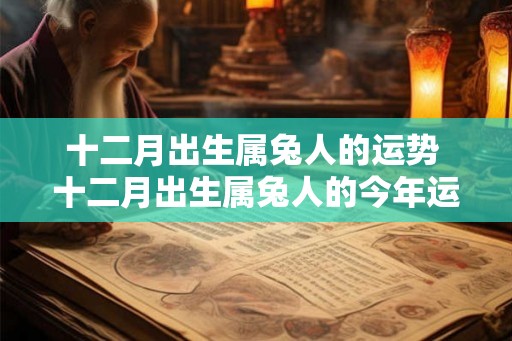 十二月出生属兔人的运势 十二月出生属兔人的今年运势如何